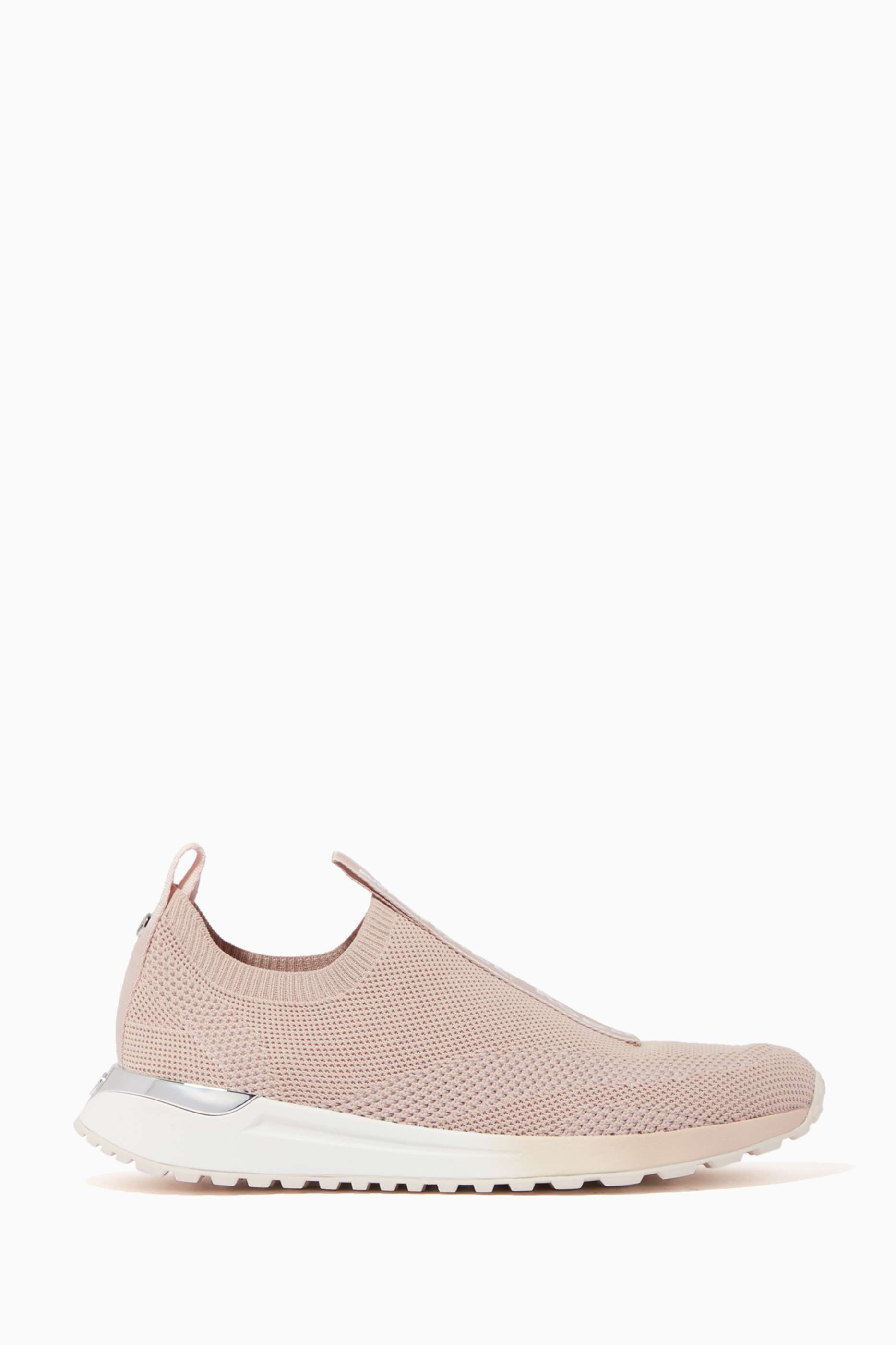 Shop Michael Kors Pink Bodie Logo Tape Sneakers in Mesh for 